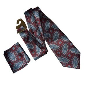 NEW Ketch Tie and Pocket Square Set Mens necktie paisley career business office
